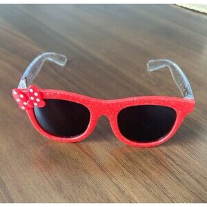 Disney Minnie Mouse Girls Red Round Sunglasses Polka Dot UV400 Black Tinted